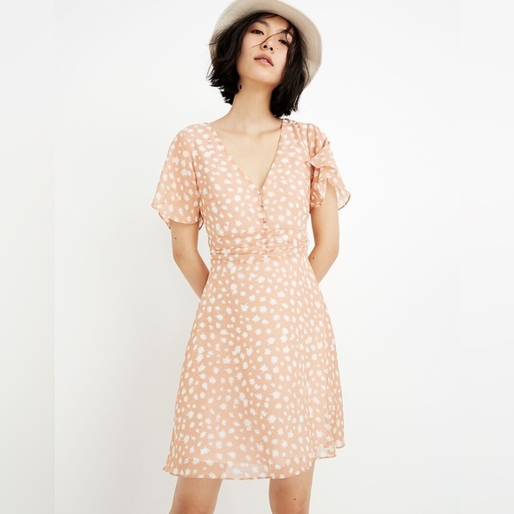 Madewell Dresses & Skirts - Madewell Ruched-Waist Mini Dress in Star Shower Print size 00